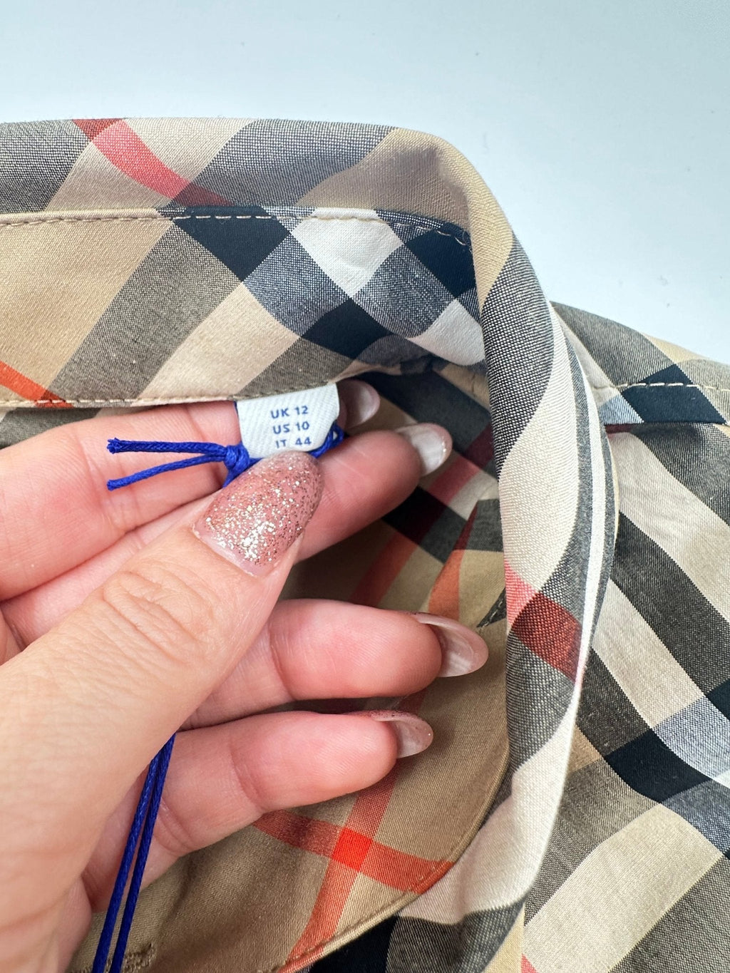 Burberry Camicia Check Cotton Beige – Taglia L – Nuova con Cartellino