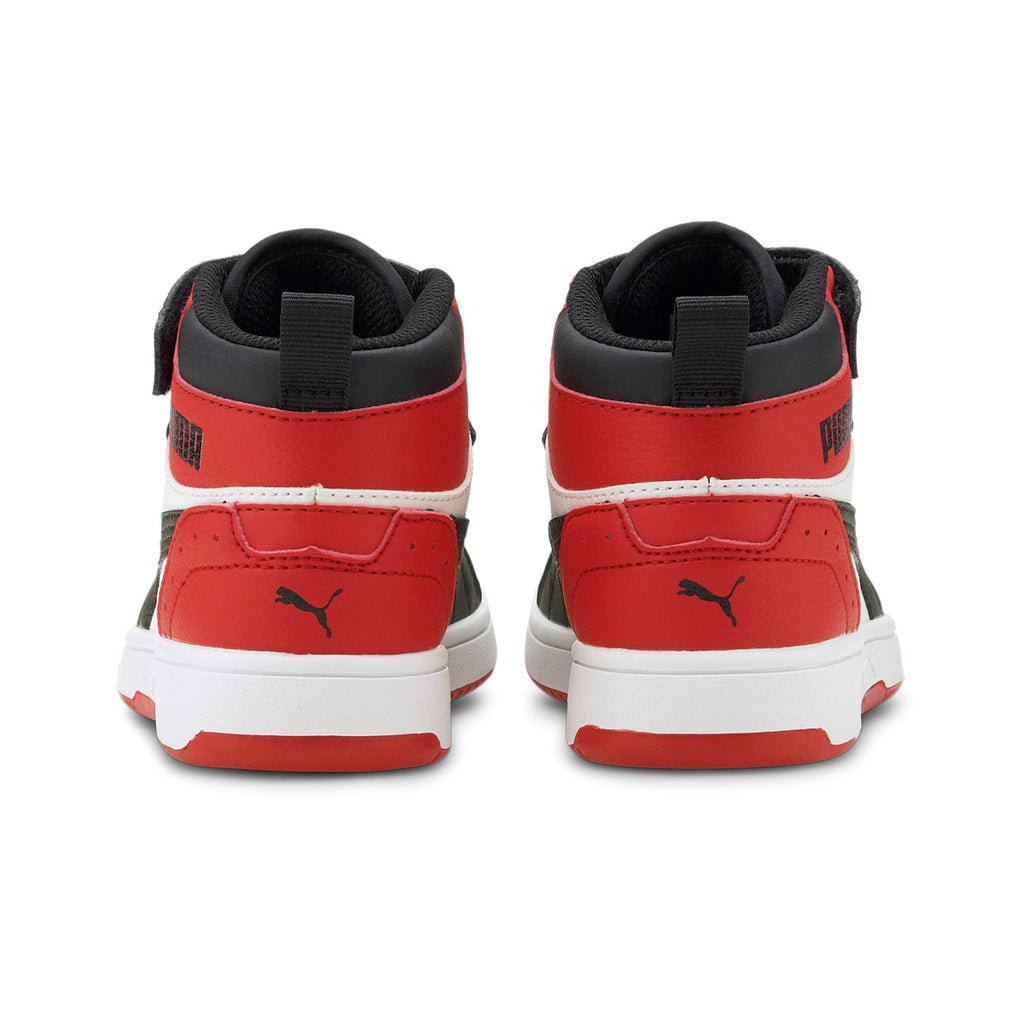 Puma sneakers alta da bambino Rebound JOY Blocked AC PS 374688 03 bianco-nero-rosso