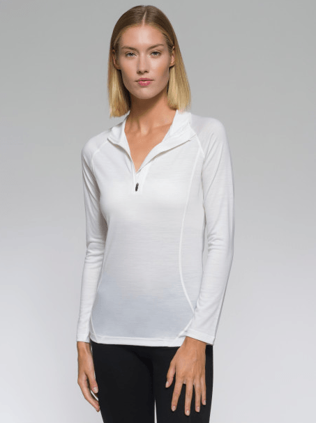 T-shirt LS Half Zip Donna Bianca