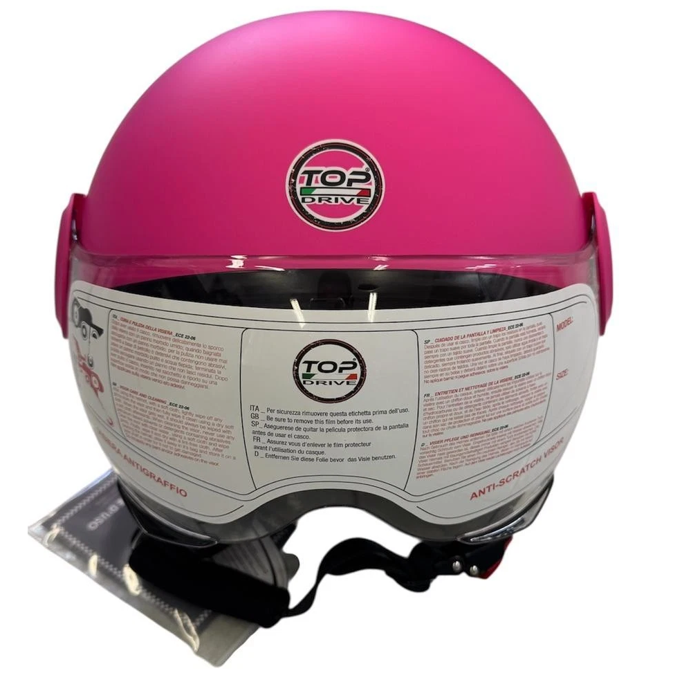Casco Jet Sirio Matt Moto Scooter Omologato Ece Visiera Removibile (Rosa Tg.M)