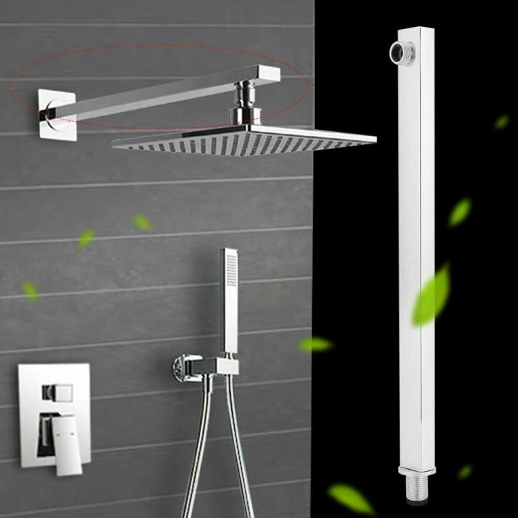 BRACCIO PER SOFFIONE DOCCIA QUADRATO ACCIAIO CON ROSONE CROMATO BAGNO 25CM 59494