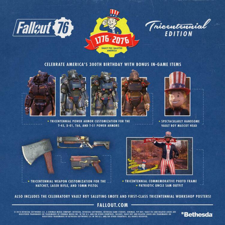 Fallout 76 Tricentennial Edition Ps4 Italiano Edizione Limited Play Station 4