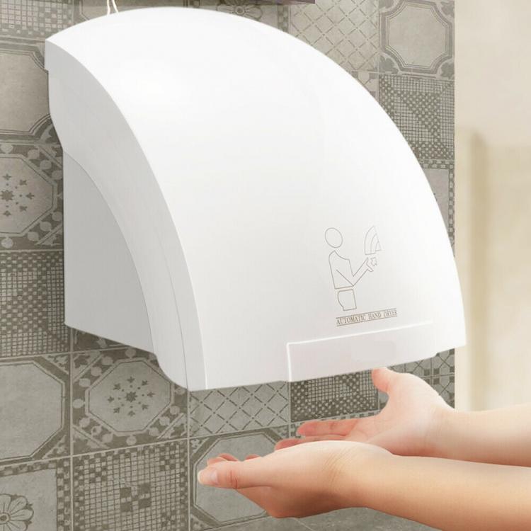 Asciugamani Elettrico Automatico Aria Calda Fotocellula a Muro Parete Hotel 2000w