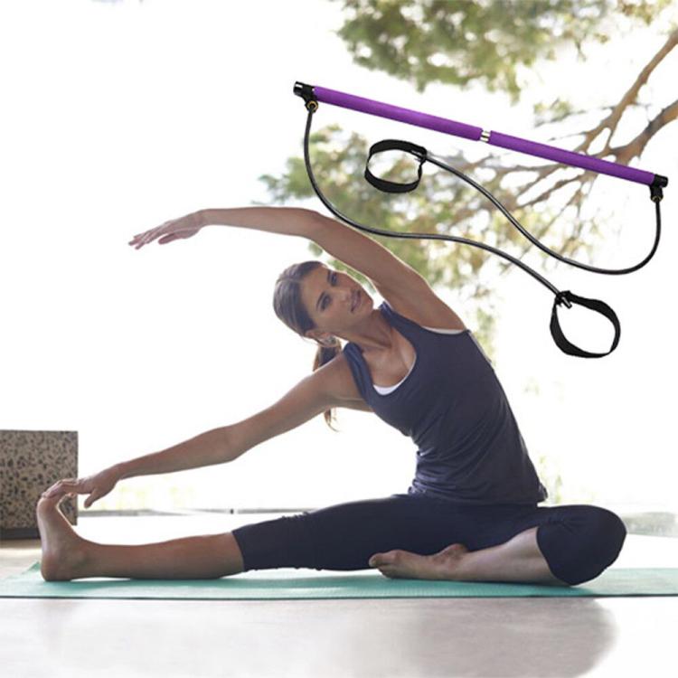 ATTREZZO ELASTICO LONG BARRA RESISTENZA CORDA ESERCIZI BRACCIA PILATES YOGA BLU