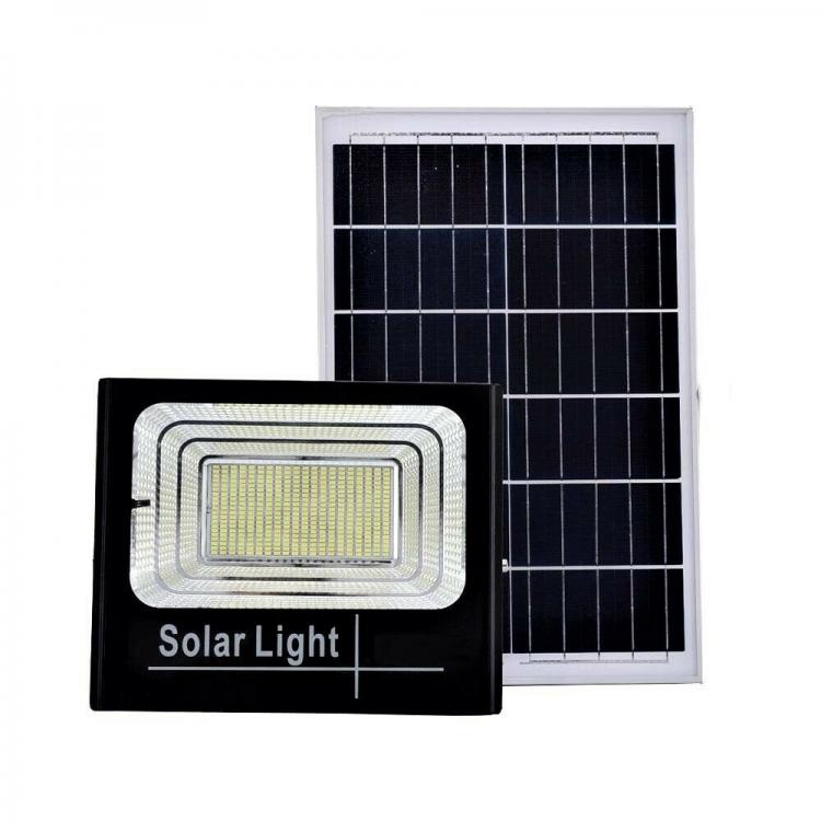 Faro Faretto A Led 400W Smd Con Pannello Solare Sensore Crepuscolare Telecomando