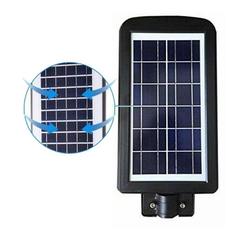 Lampione Stradale Faro Led 60W Pannello Solare Telecomando Sensore Crepuscolare