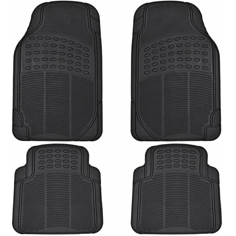 Top Drive Set 4 Tappetini Per Auto Tappeti Universali In Gomma Impermeabili Neri