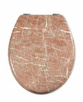 Copriwater Universale Con Stampa Legno Mdf Resistente Acciaio Wc Bagno MARMO ROSA