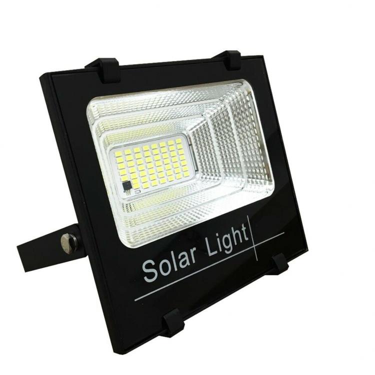 Faro Faretto A Led 25W Smd Con Pannello Solare Sensore Crepuscolare Telecomando