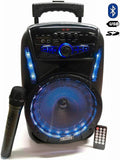 CASSA KARAOKE LED AMPLIFICATA 300W PMPO BLUETOOTH USB SD MICROFONO E TELECOMANDO
