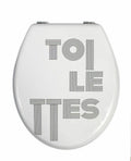 Copriwater Universale Con Stampa Legno Mdf Resistente Acciaio Wc Bagno TOILETTES