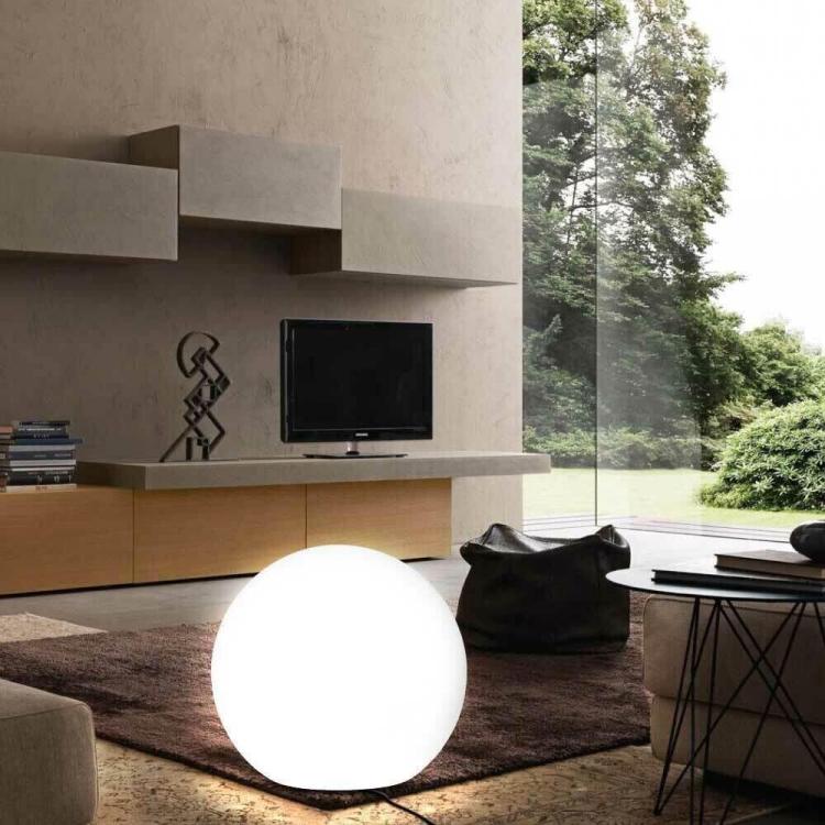 Lampada Sfera Da Giardino Ø 40Cm Luce Esterno Palla Terra E27 Bianco + Picchetti Illuminazione Sentiero Faro Arredamento Feste