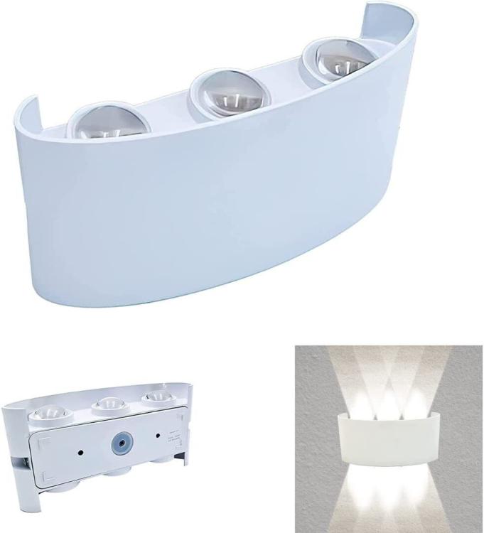 APPLIQUE A PARETE LED BIANCO 18W LUCE FREDDA 6500K ESTERNO UP&DOWN IMPERMEABILE