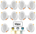 10x FARETTO INCASSO LED 5W 3in1 LUCE BIANCA FREDDA NATURALE CALDA SOFFITTO MOLLA