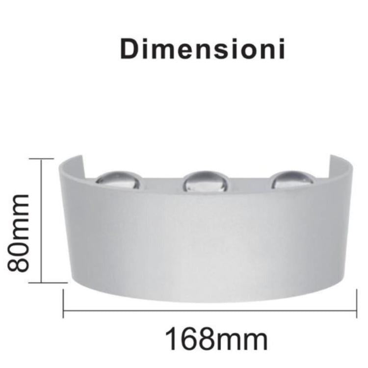 APPLIQUE A PARETE LED BIANCO 18W LUCE FREDDA 6500K ESTERNO UP&DOWN IMPERMEABILE
