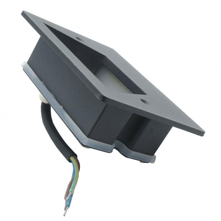 Faretto Segnapassi Ip65 Led 3W Incasso Scatola 503 Per Scale Giardino 3000K/Nero