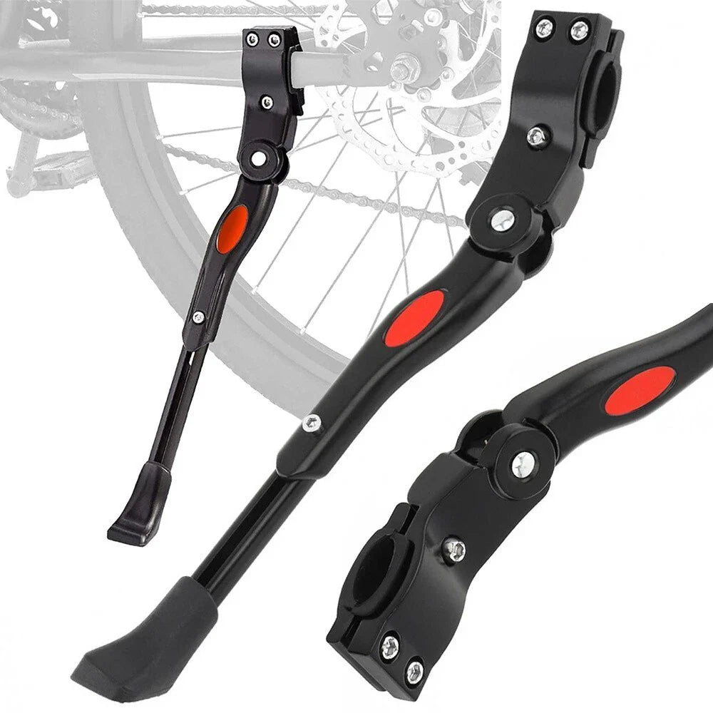 Cavalletto Bici Regolabile Supporto Laterale Mtb Bicicletta 24"/26"/27" (Nero)