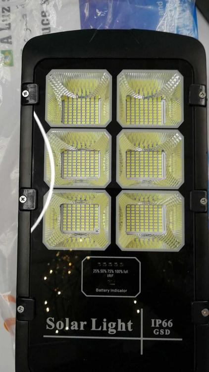 Lampione Led + Pannello Con Solare Staffa E Telecomando 500W Ip66 Faro Stradale