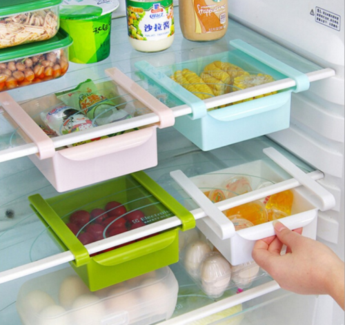 4PZ ORGANIZER FRIGO CASSETTO CONTENITORE SALVASPAZIO CESTELLO PER FRIGORIFERO