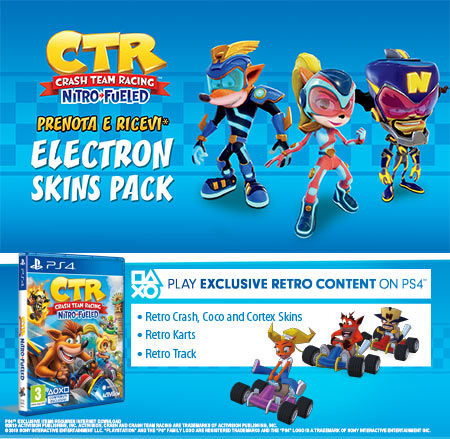 CRASH TEAM RACING NITRO-FUELED PS4 GIOCO ITALIANO PLAYSTATION 4 CTR BANDICOOT