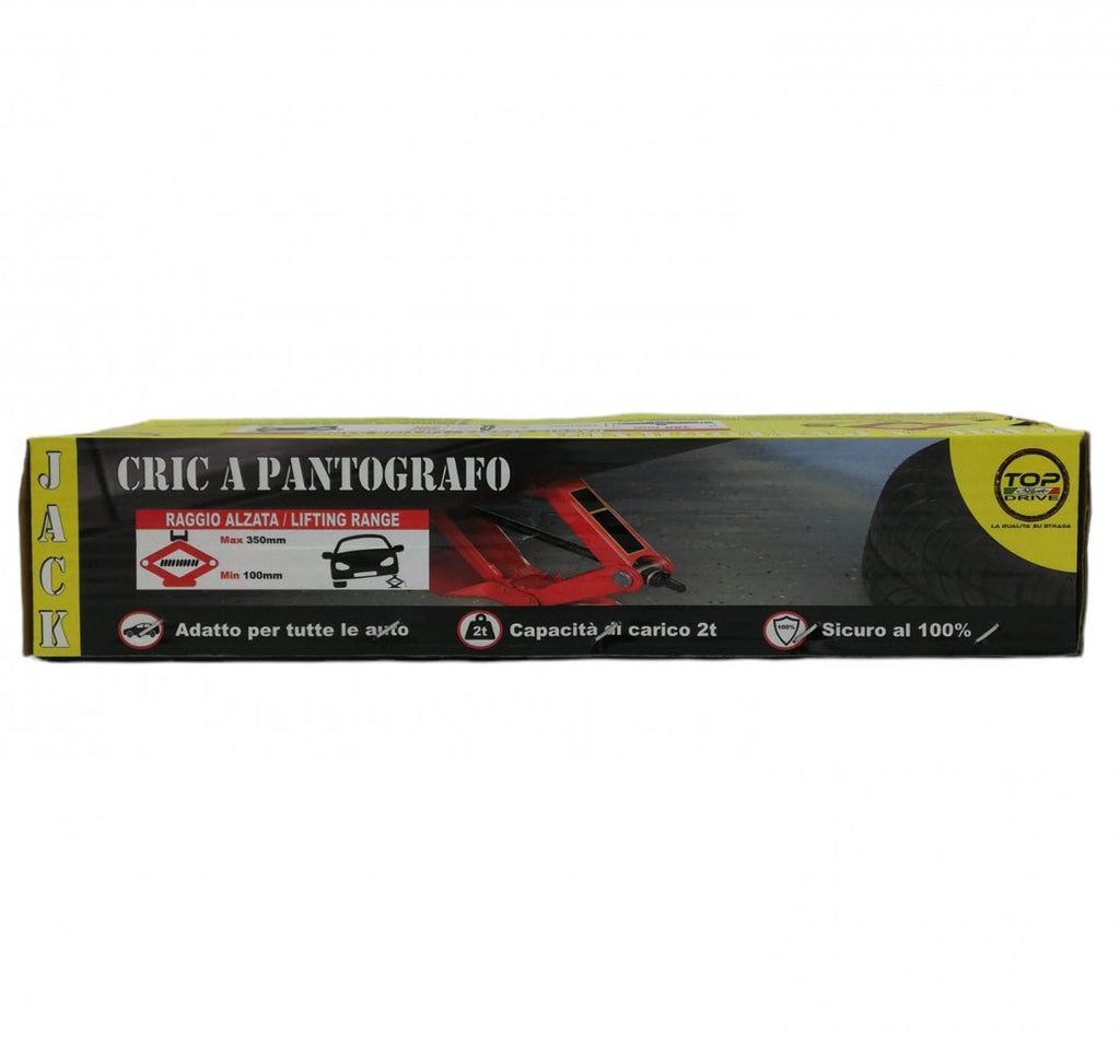 Topdrive Cric A Pantografo Sollevatore Manuale Auto Camion Crick Sollevamento 2T