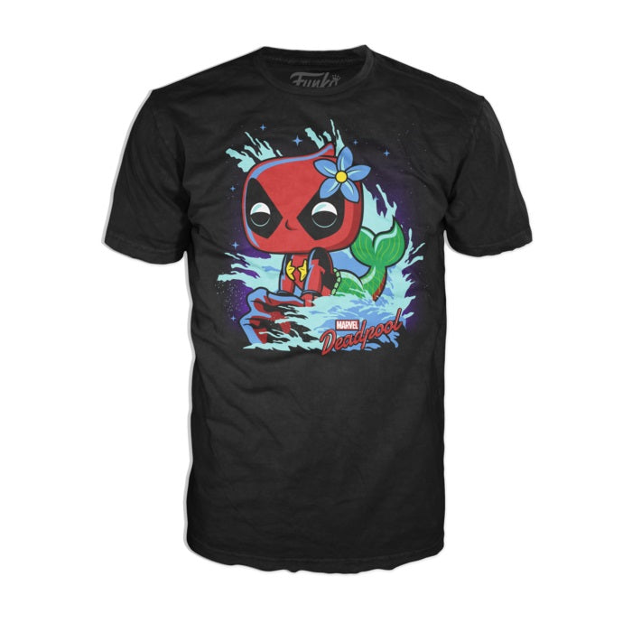 Funko Pop ! Mermaid Deadpool (321) Special Edition Con T-Shirt L Vinyl Figure